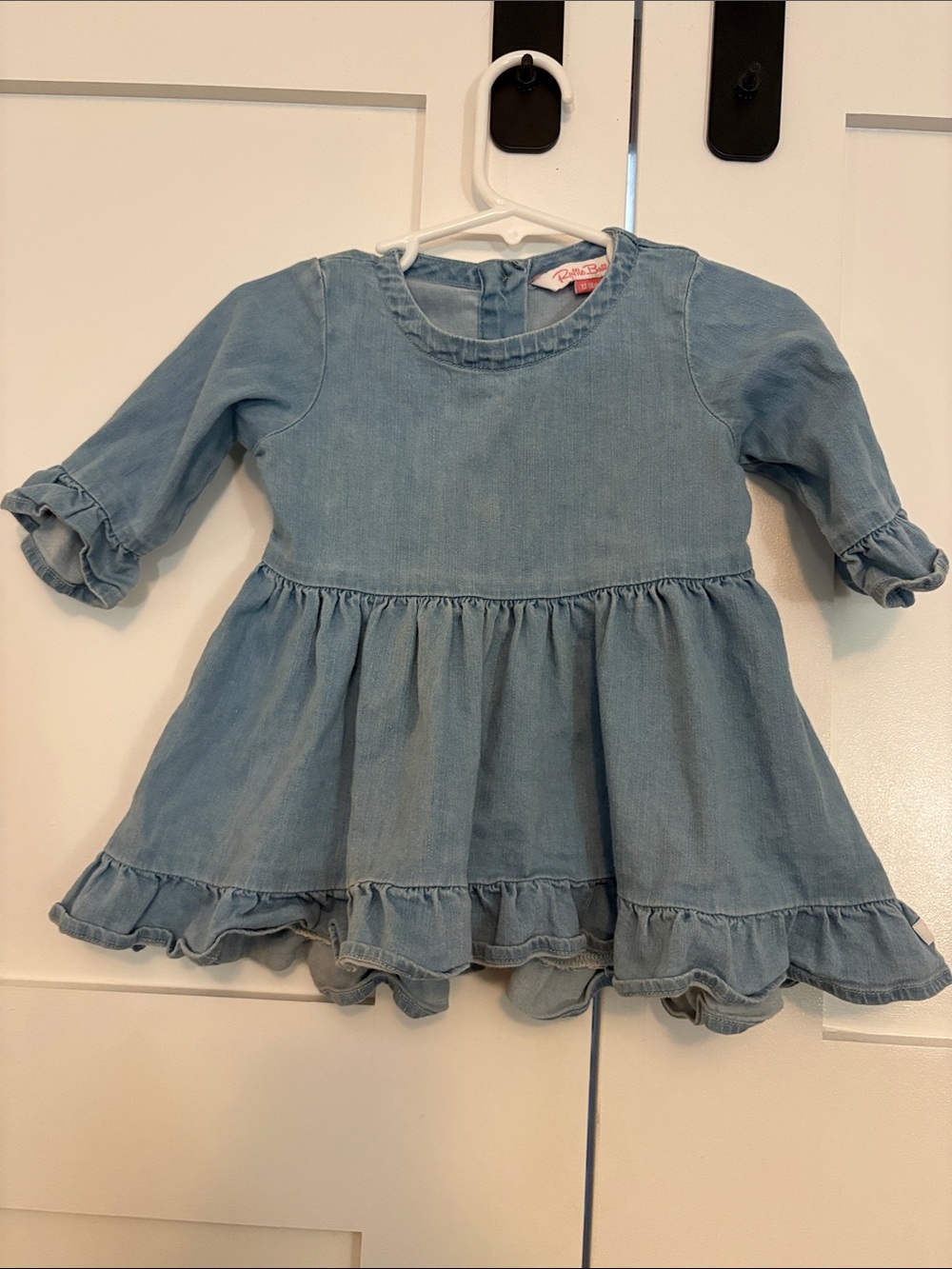 Ruffle Butts Light Blue Denim Ruffle Dress